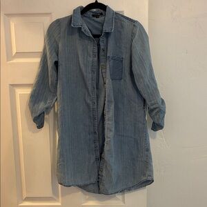 Papermoon Women's Blue Button Down Shirt
